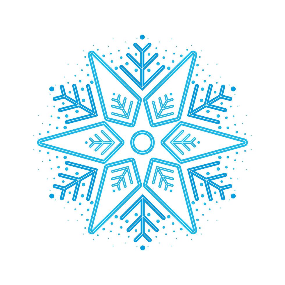blue snowflake christmas vector
