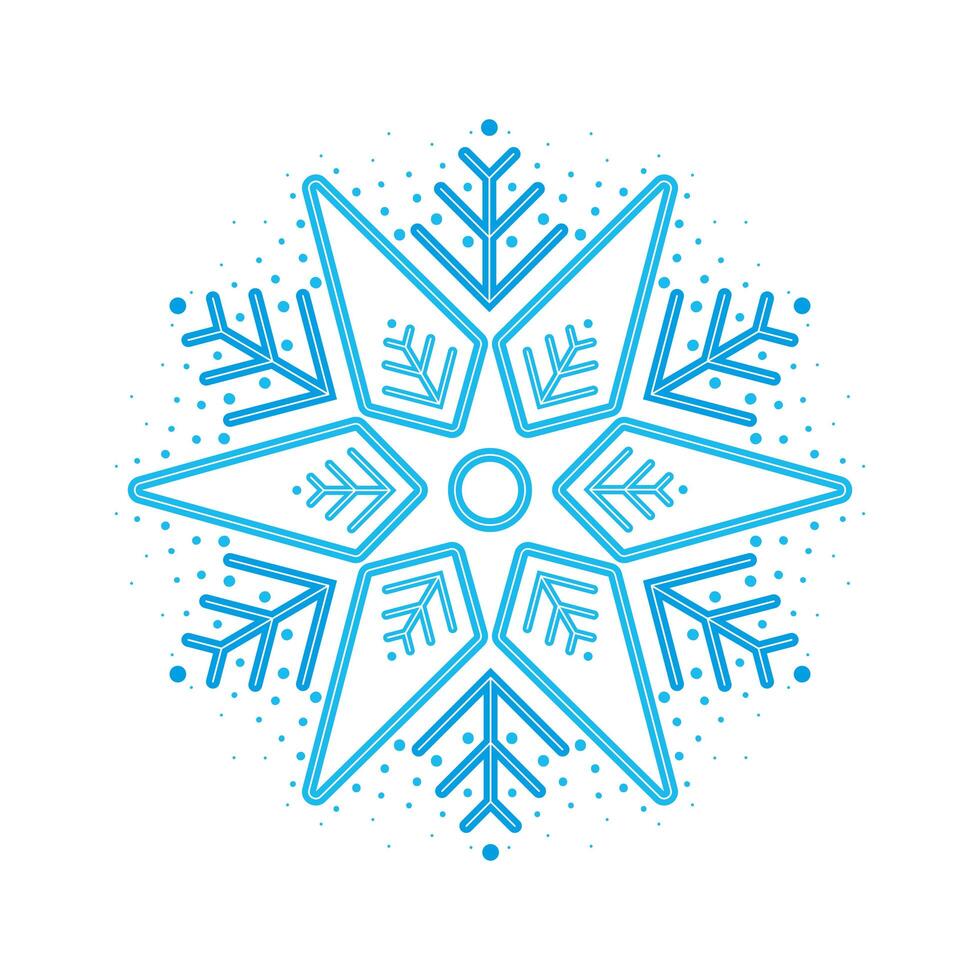 copo de nieve azul navidad vector