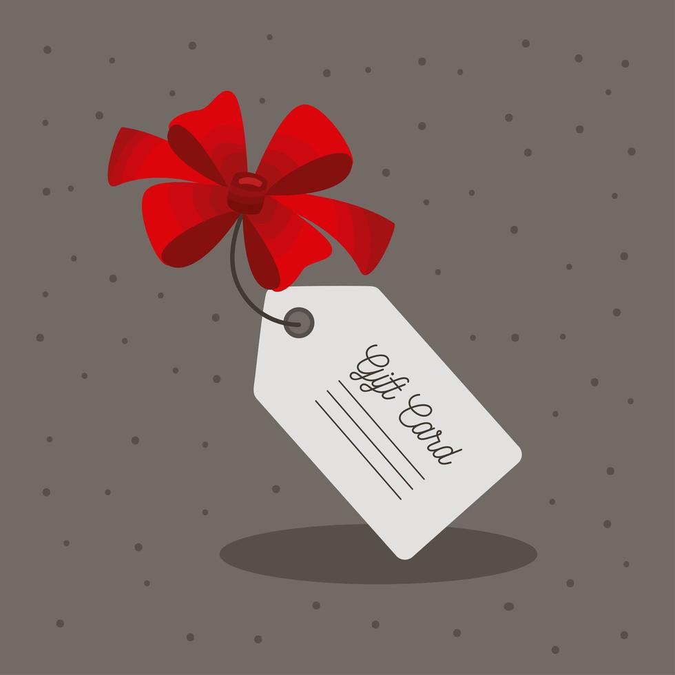 tag gift with bow vector