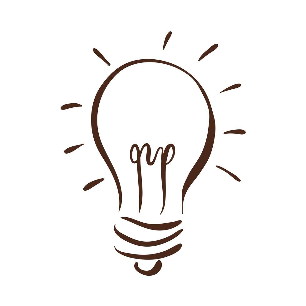 bulb light doodle style vector
