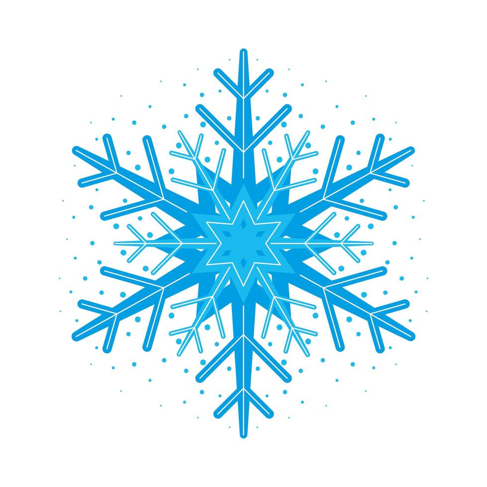 blue snowflake color vector
