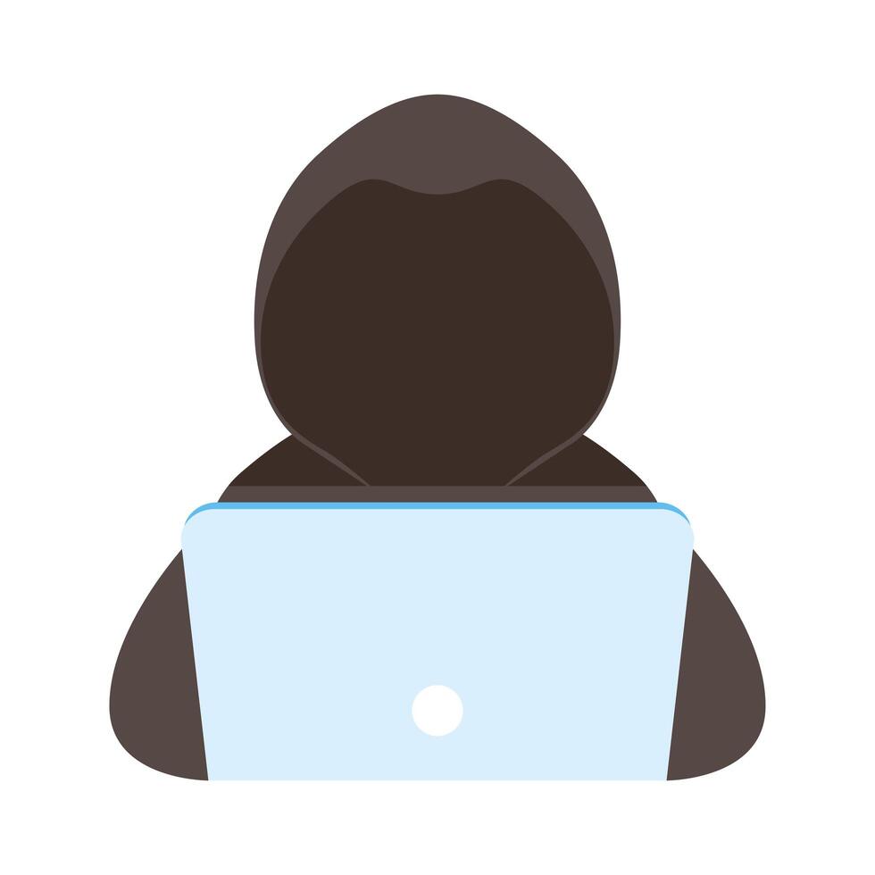 hacker using laptop vector