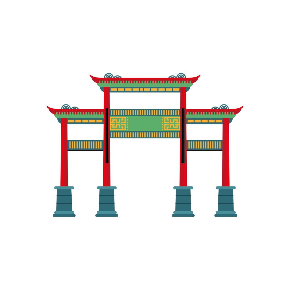 chinese arch pagoda vector