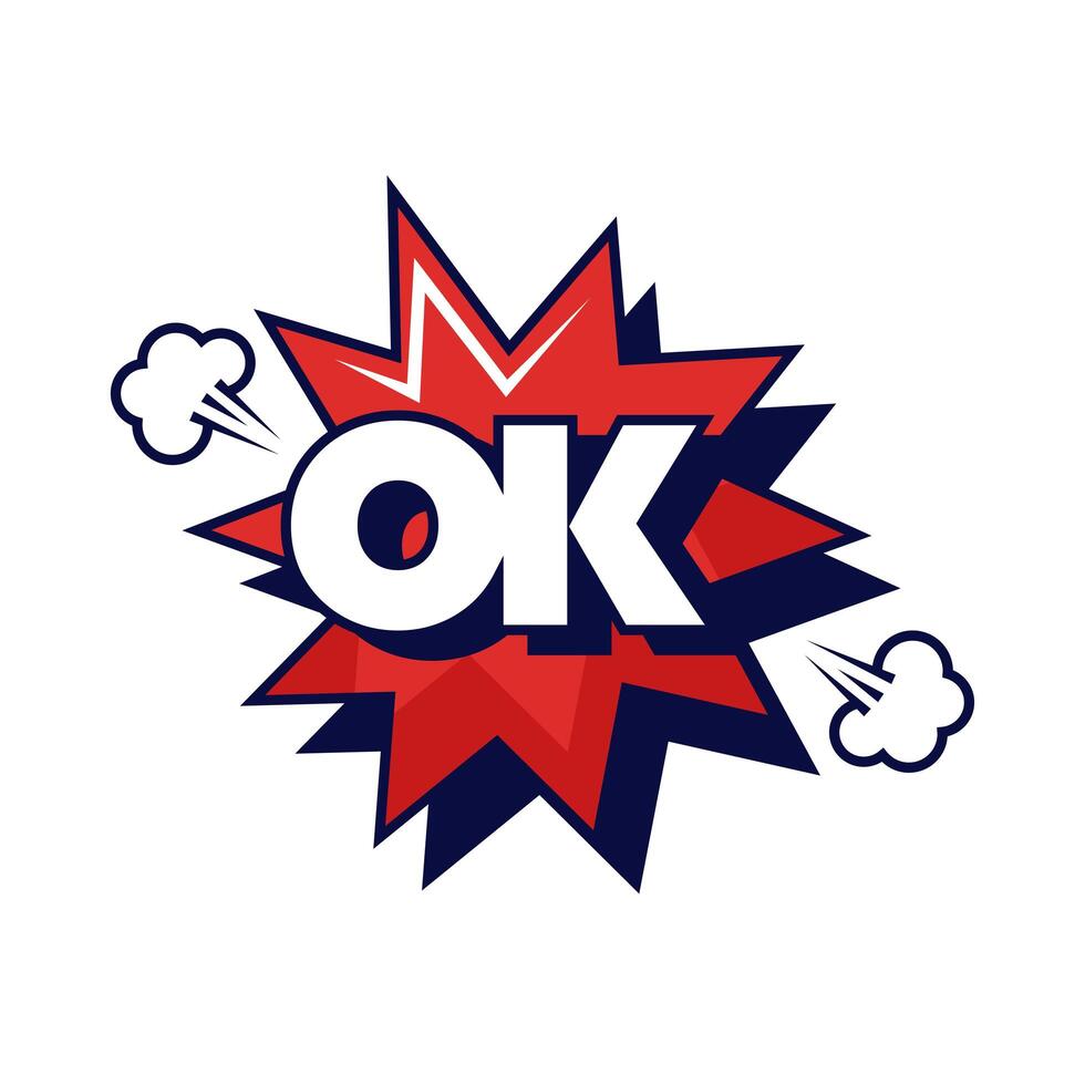 ok expresión pop art vector