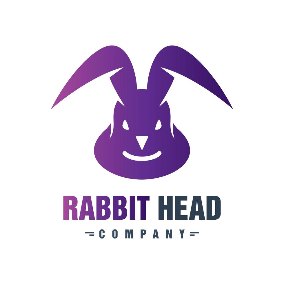 Rabbit head animal logo design vector