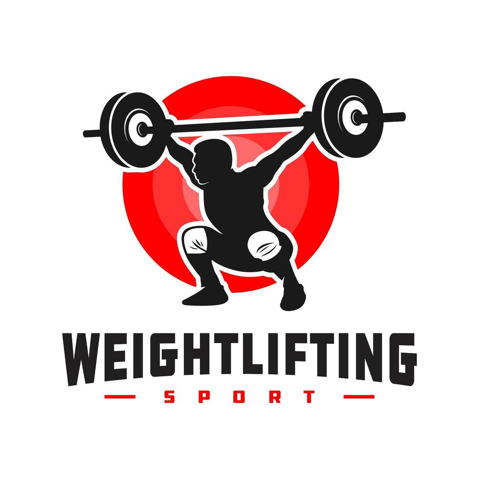 Weightlifting sports logo design vector