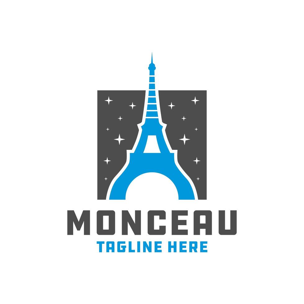 modern eiffel tower logo vector