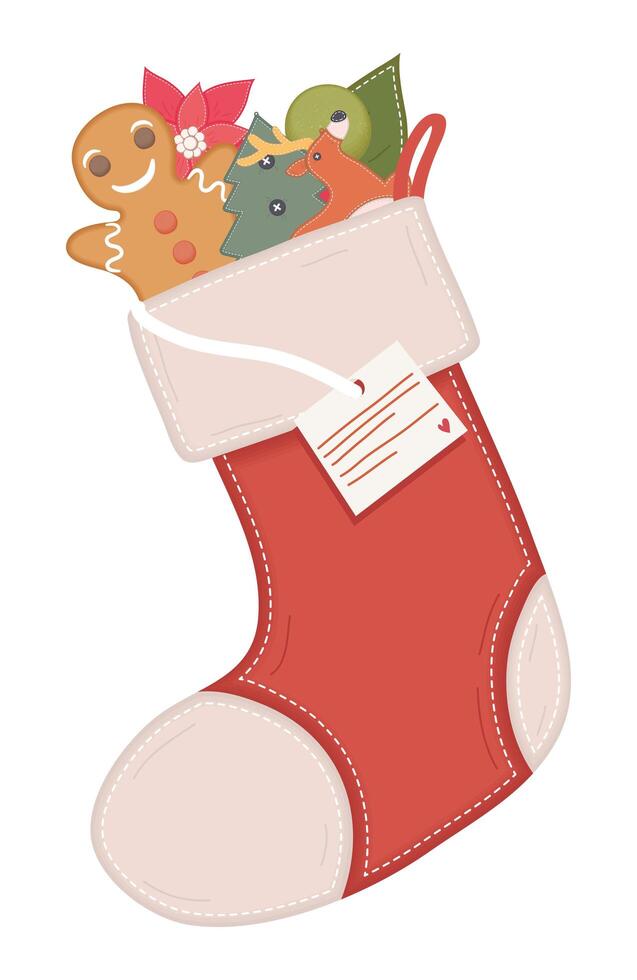 christmas sock with tags vector