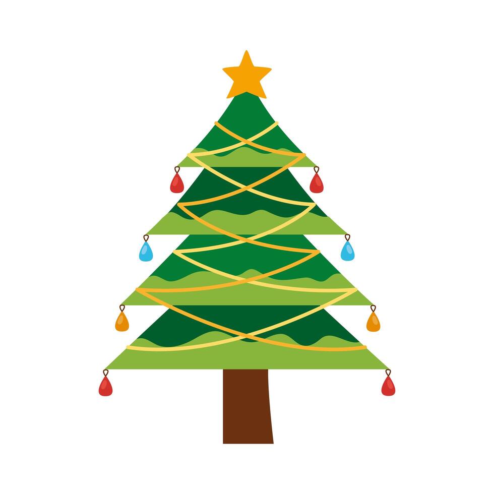 christmas tree with balls vector