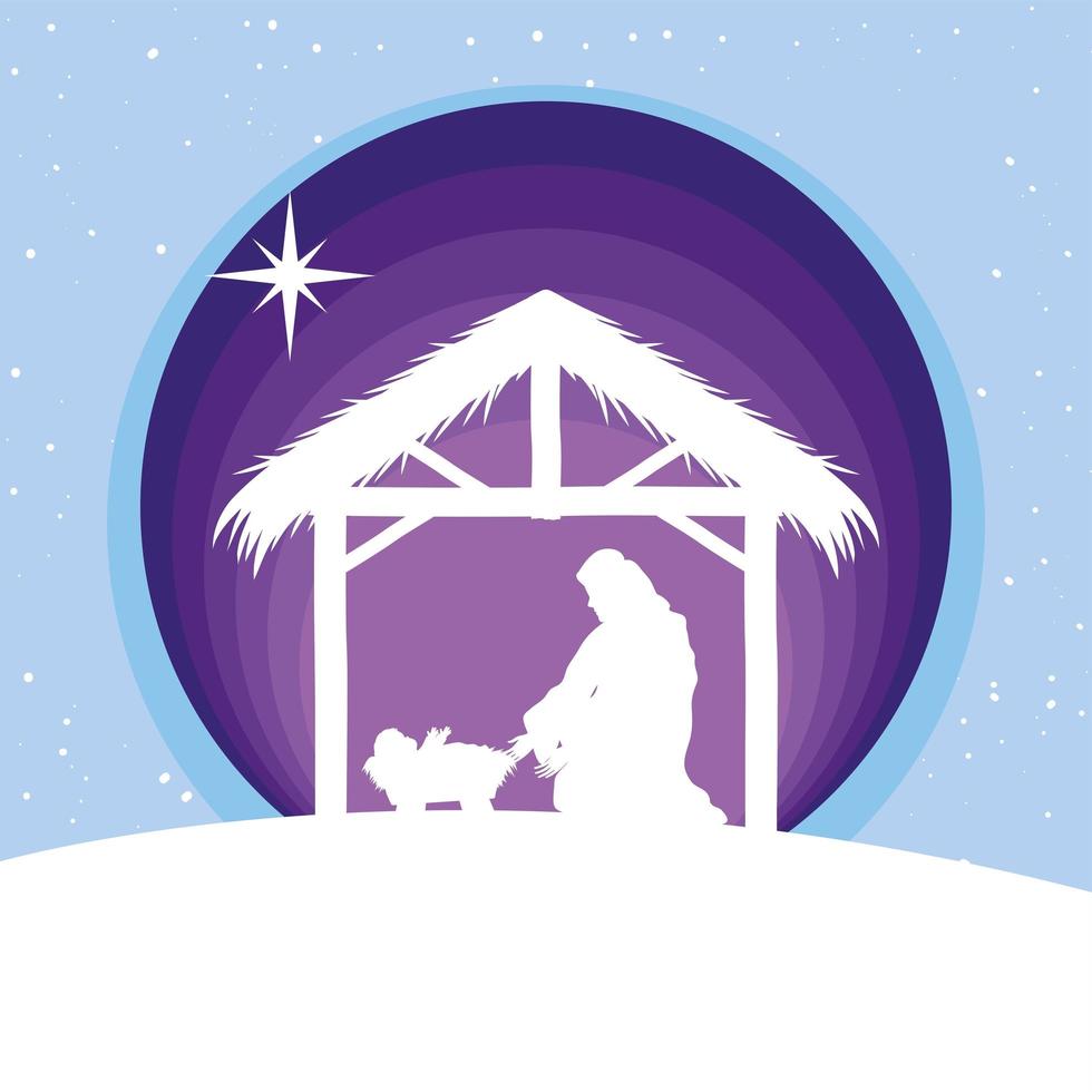 mary virgin and jesus vector