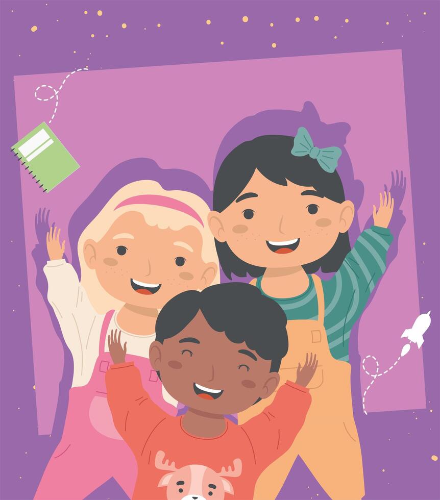 diversity children friends vector