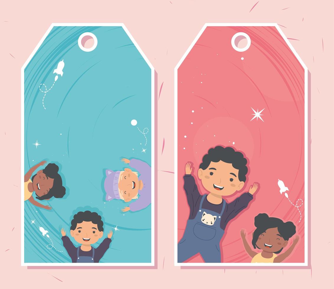 kids couple in tags vector