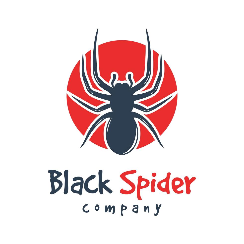 spider and circle animal logo design vector