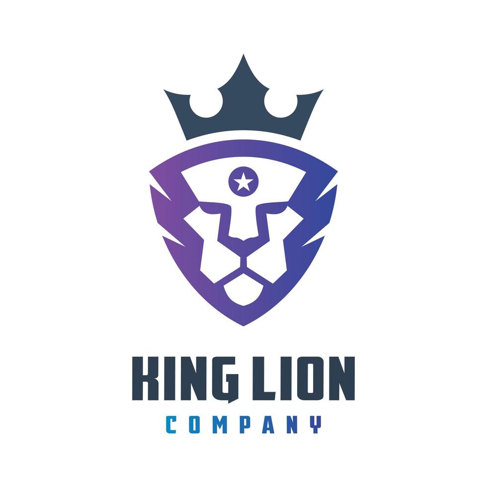 lion king's shield logo design vector