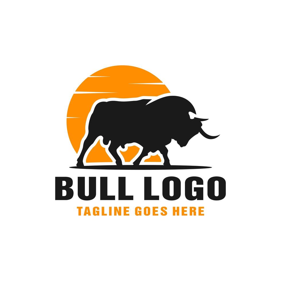 logotipo de animal toro moderno vector