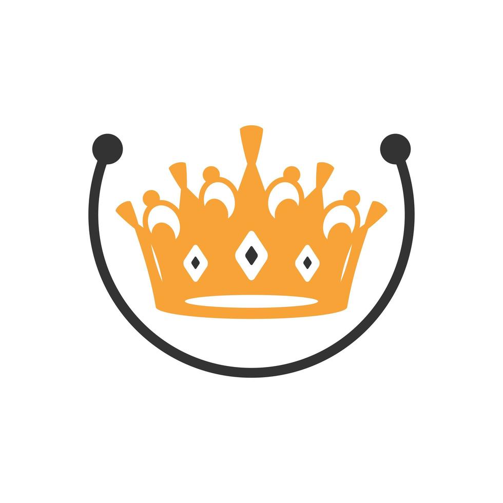 modern crown king logo vector