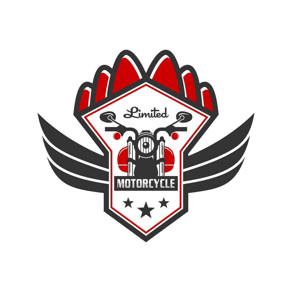retro or vintage motorcycle emblem logo design vector