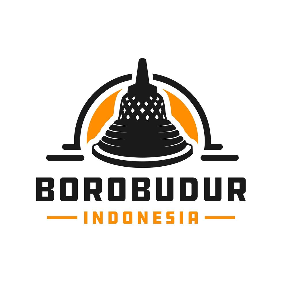 logotipo del templo de borobudur indonesio vector