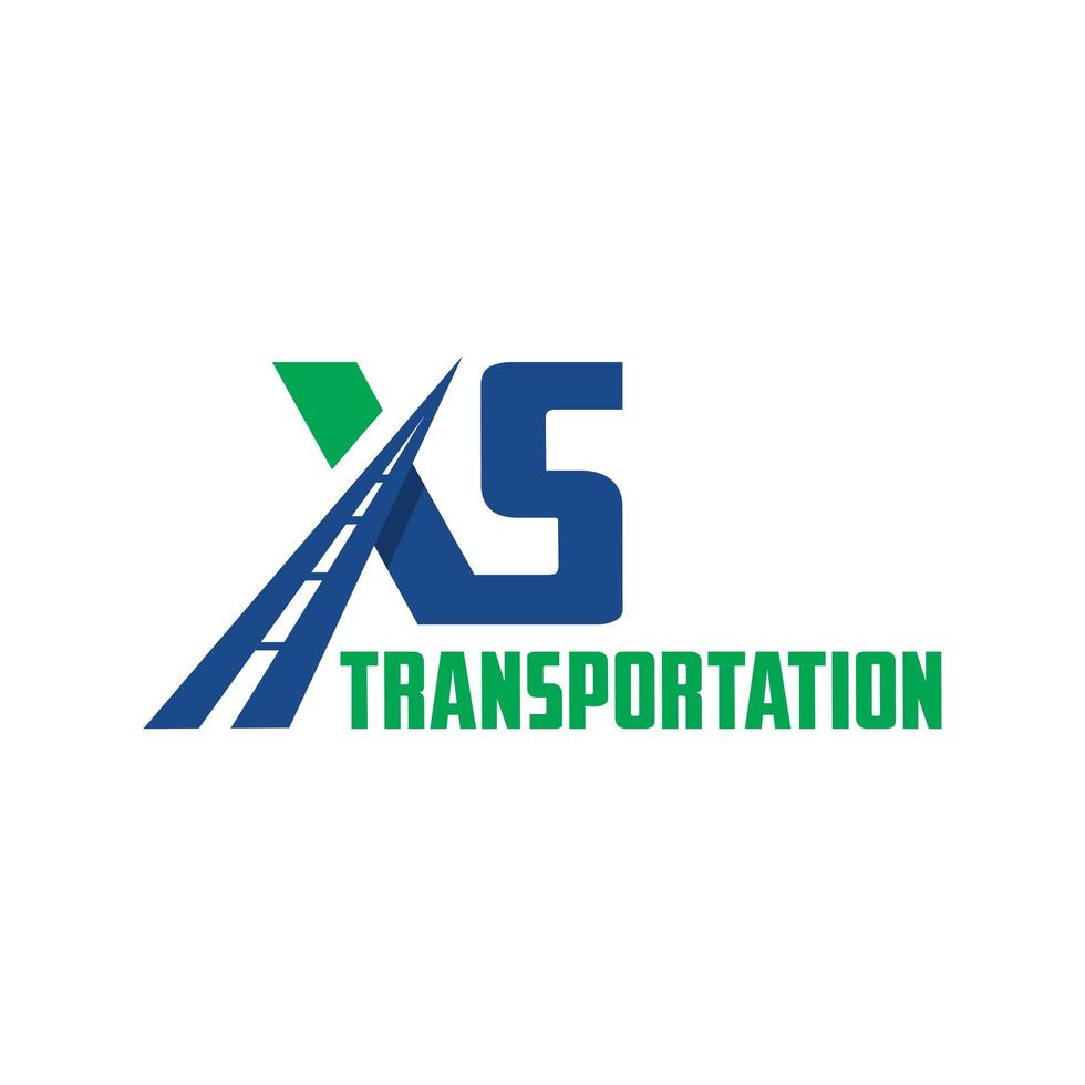 logotipo de transporte por carretera de letra xs vector