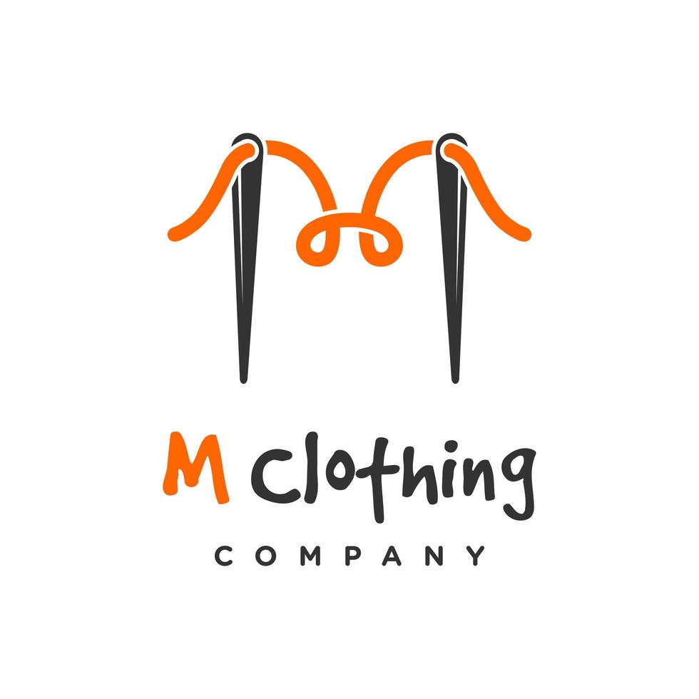 M clothing logo design template vector