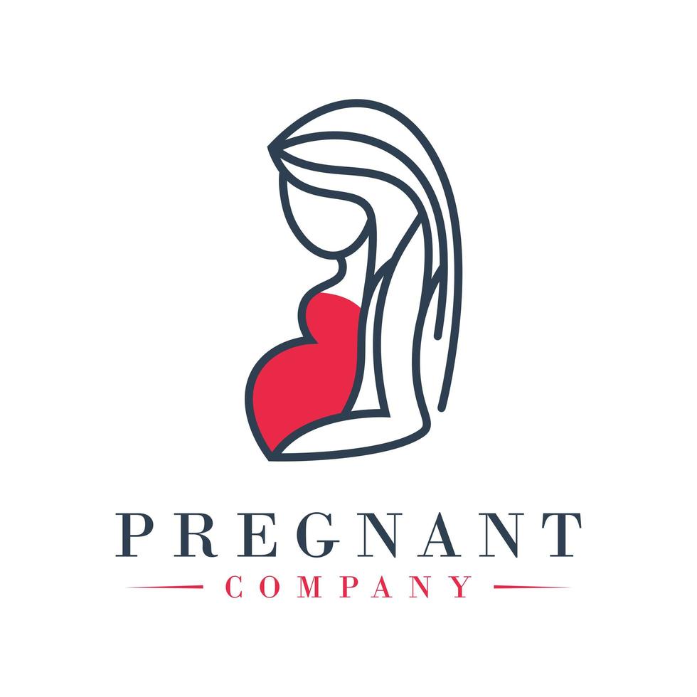 Pregnant woman's logo design vector