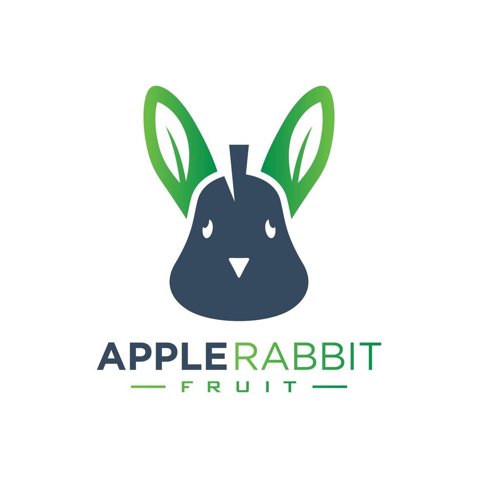 diseño de logo para conejos y peras. vector