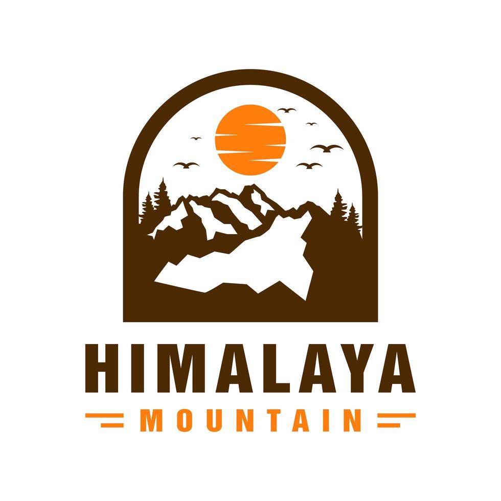 diseño de logotipo de vector de montaña del Himalaya