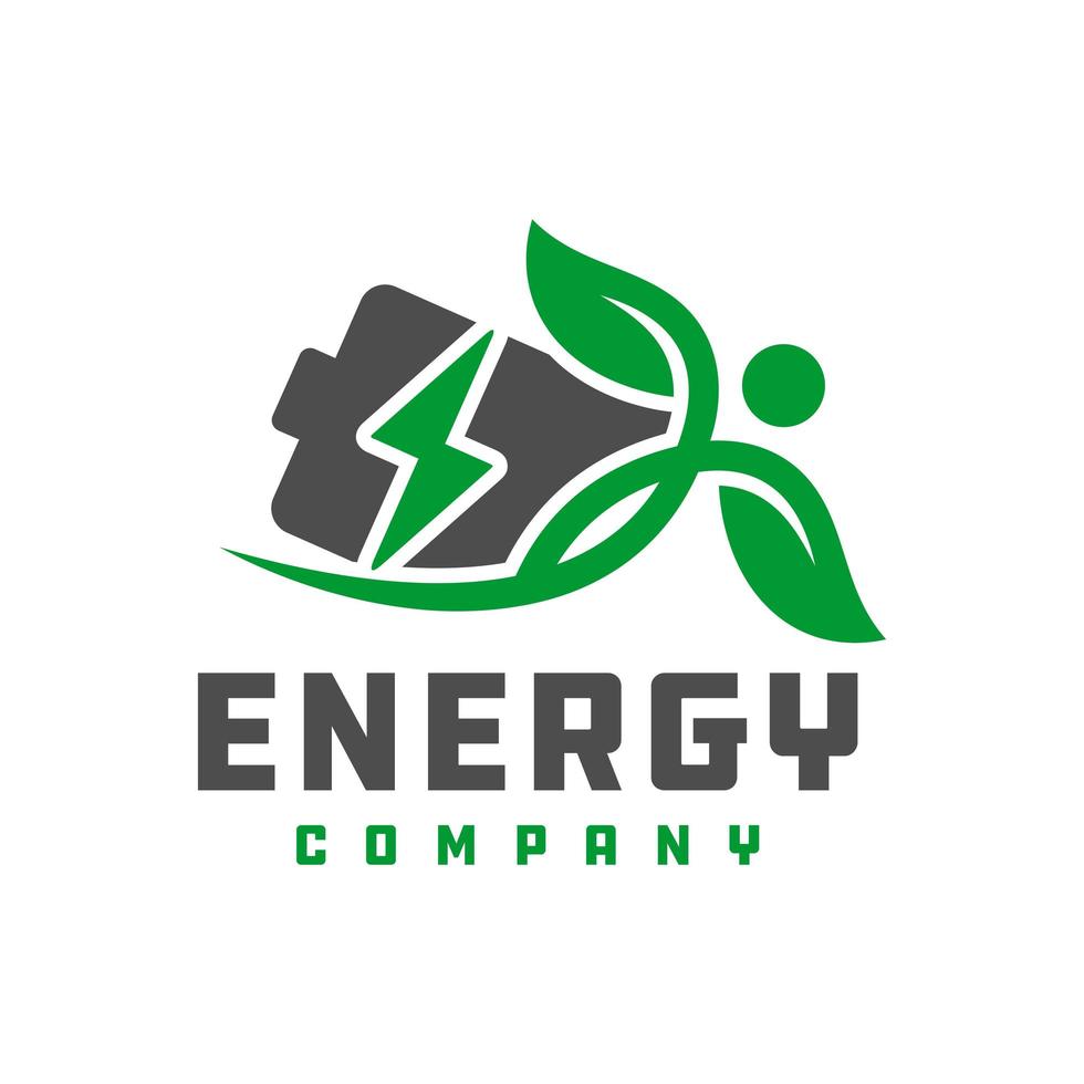 logotipo de ahorro de energía de batería verde vector
