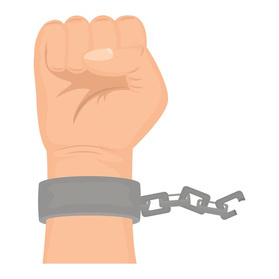 hand human fist with chain icon vector