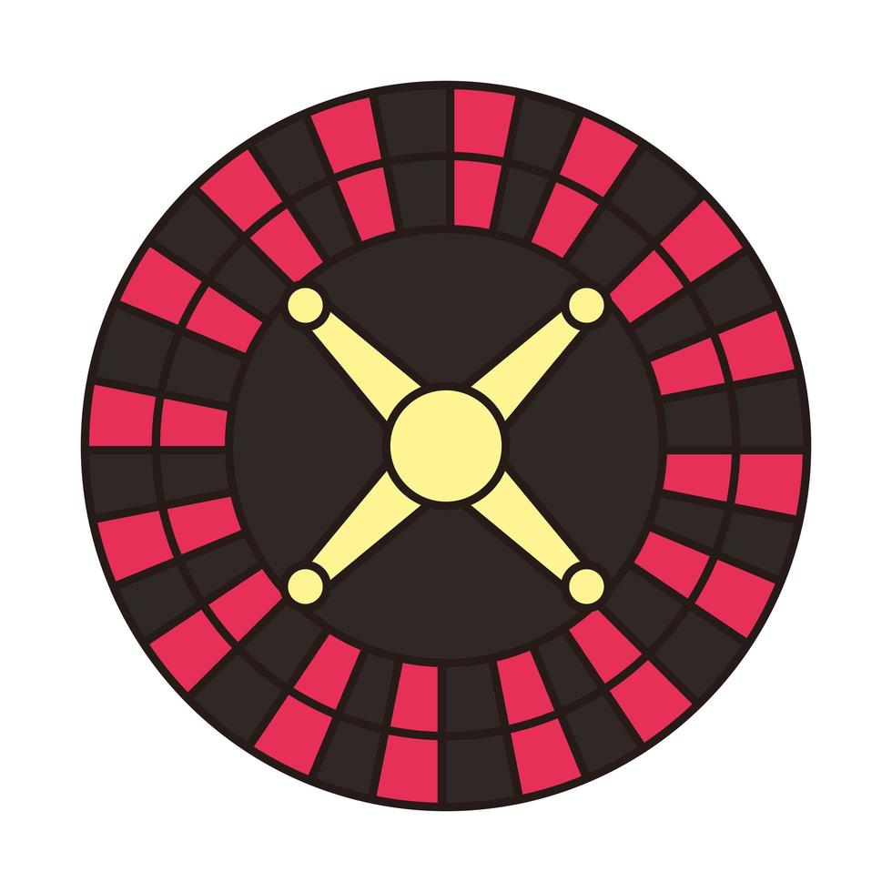 icono aislado del casino de la rueda de la ruleta vector