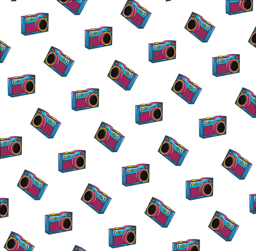 cámaras fotografia patrón estilo pop art vector