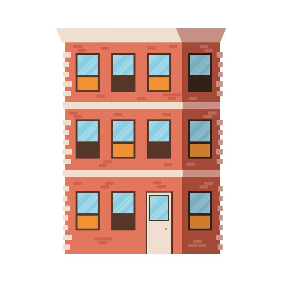 great orange building vector