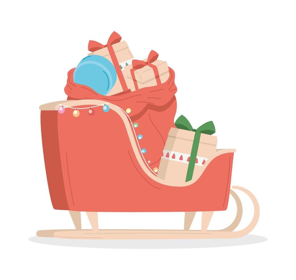 christmas gifts in carriage vector