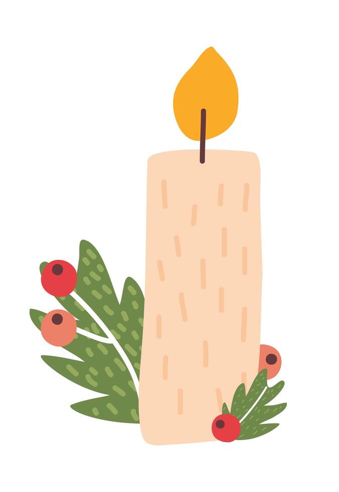 christmas candle light vector