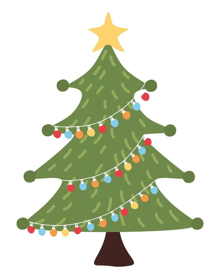 pine christmas tree vector