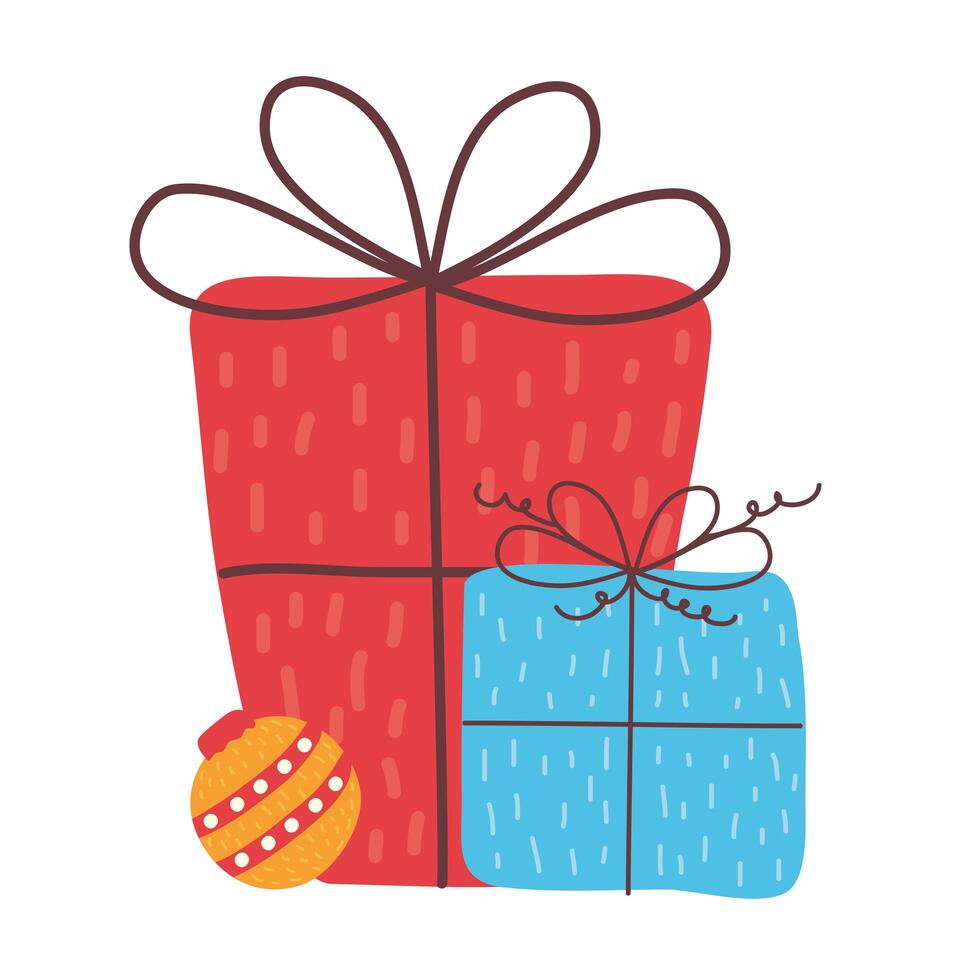 gifts present and ball vector