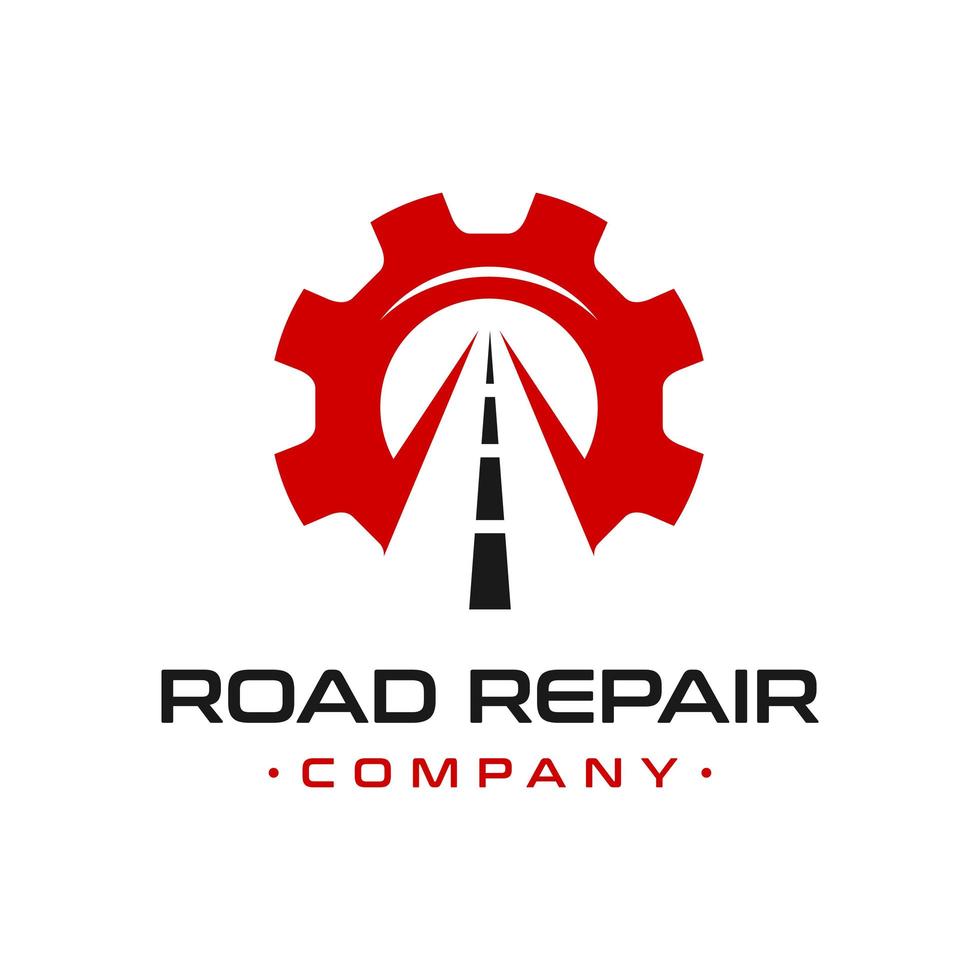 diseño de logotipo de reparación de carreteras rotas vector