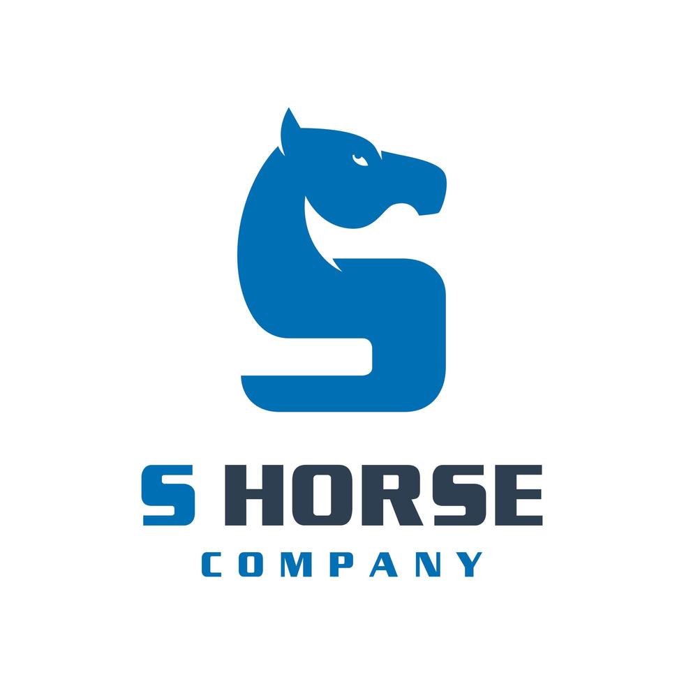 horse logo design letter S vector