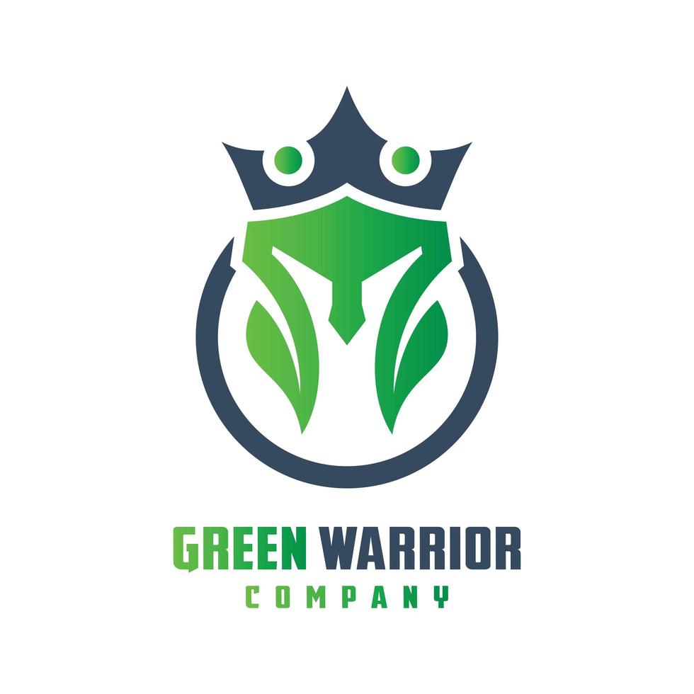 natural warrior helmet logo design vector