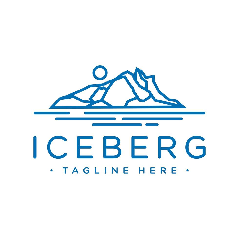 outline iceberg logo design vector