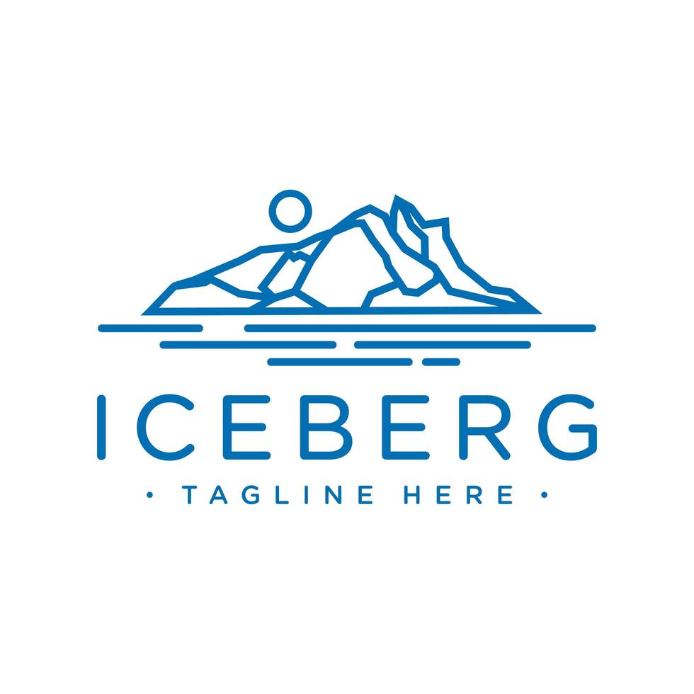 esquema de diseño de logotipo de iceberg vector