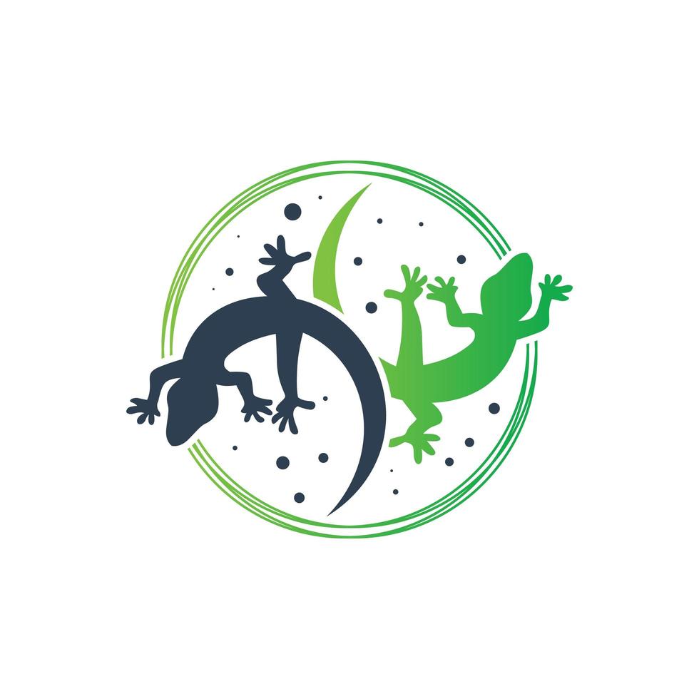 diseño de logotipo de lagarto verde vector