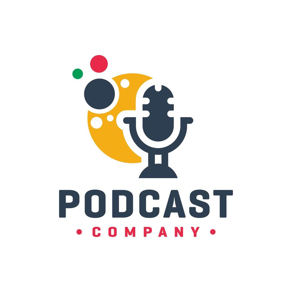 diseño de logotipo de vector de podcast