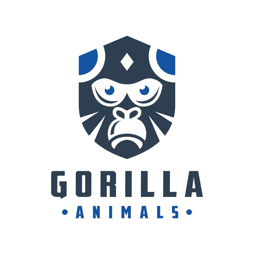 diseño de logotipo de cabeza de gorila vector