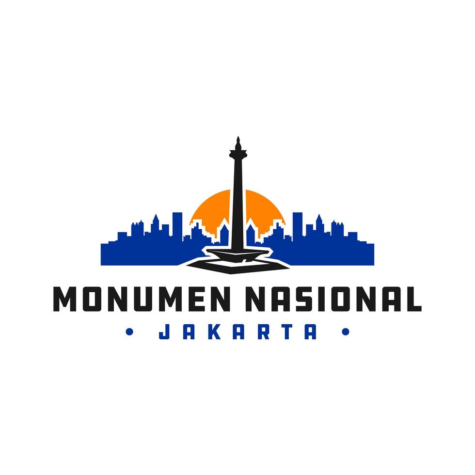 Indonesian national monument logo vector