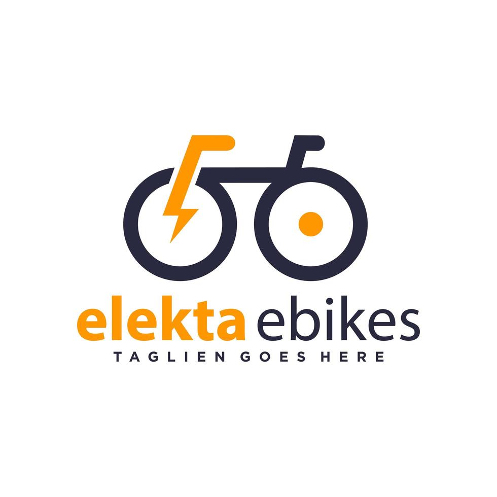 bicicleta eléctrica de contorno de logotipo moderno vector