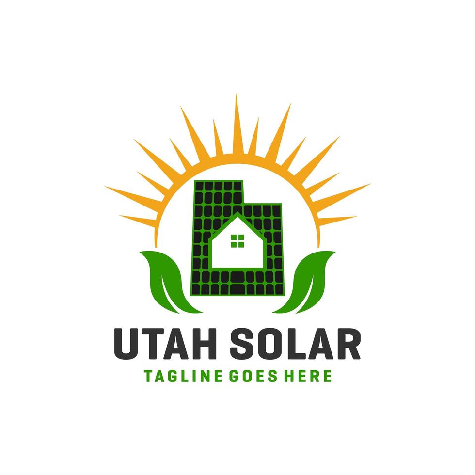solar power grid logo vector