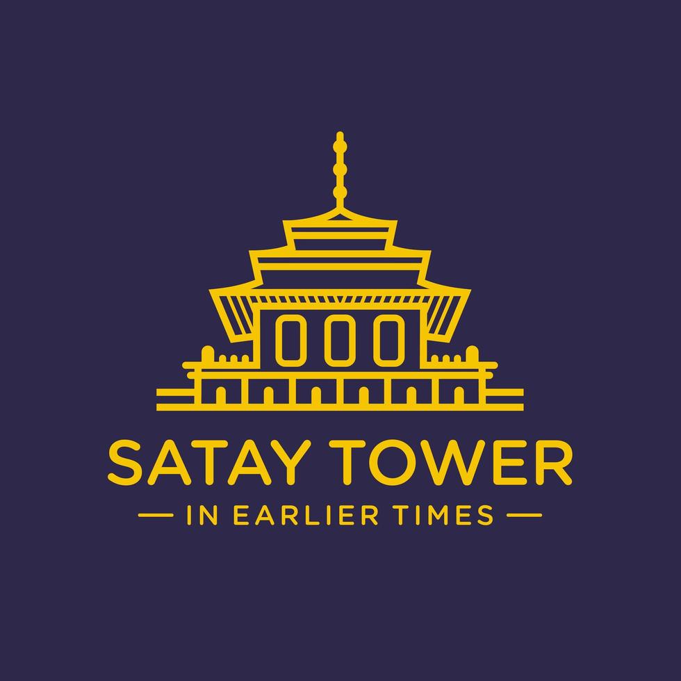 logo design outline of satay building vector