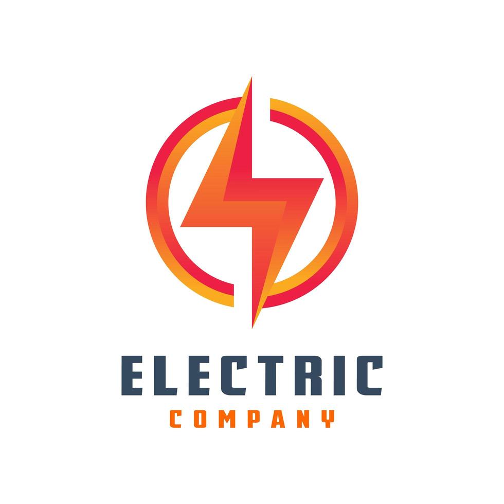 diseño de logotipo de la industria eléctrica letra o vector