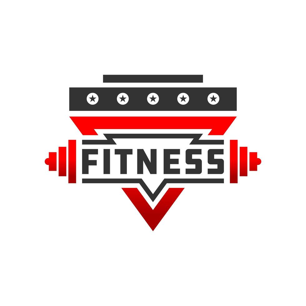 Fitness badge sport logo vector